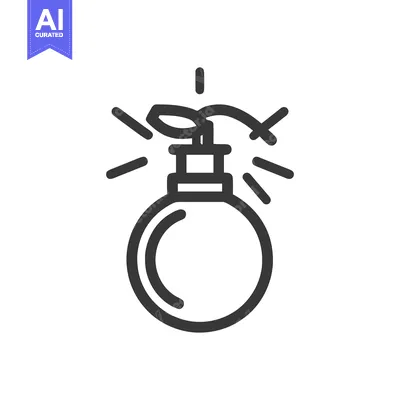 Aset premium populer: Cartoon Bomb Icon with Fuse Sparks, Black Outline on White
