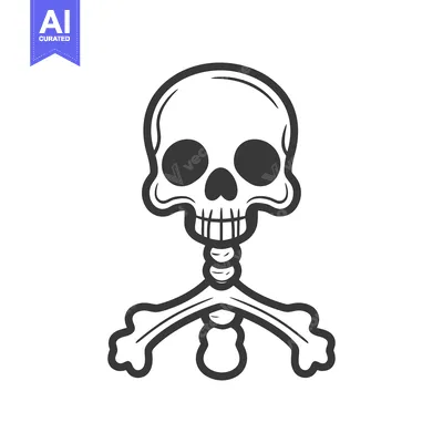 Aset premium populer: Simple illustrated depiction of a human skull and crossbones