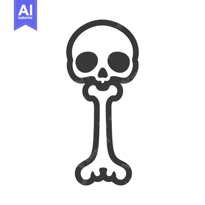 Popular premium asset: A stylized skull with bone structure is presented on white