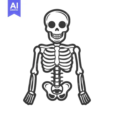 Popular premium asset: A simplified cartoon illustration of a complete human skeleton