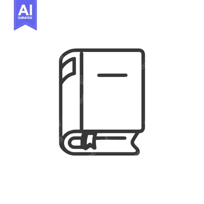 Aset desain premium: Minimalist Book Icon with Bookmark, Education and Knowledge Symbol