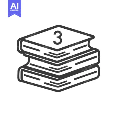 Premium design asset: Book 3 Icon Line Art Icon  1372