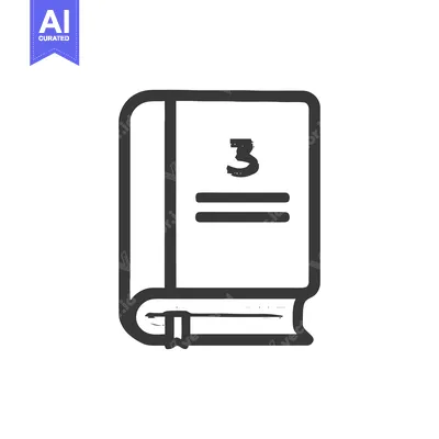 Popular premium asset: Sketch of a Book with the Number Three and Lines on the Cover