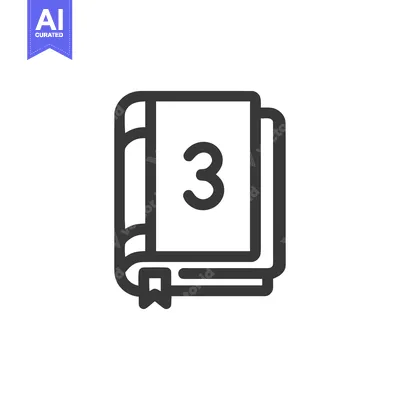 Aset desain premium: Book 3 Icon Line Art Icon  1374