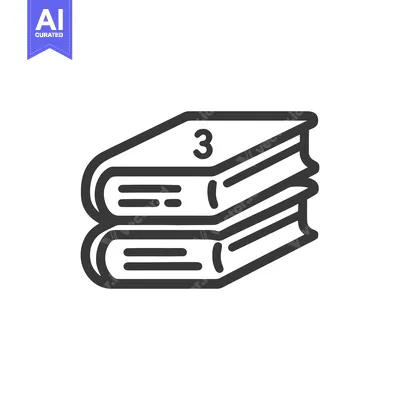 Aset desain premium: Book 3 Icon Line Art Icon  1375
