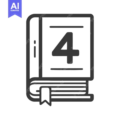 Aset premium populer: Fourth Book Icon: Stylized Vector Illustration with Bookmark Detail