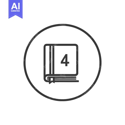 Premium design asset: Book 4 Icon Line Art Icon  1378