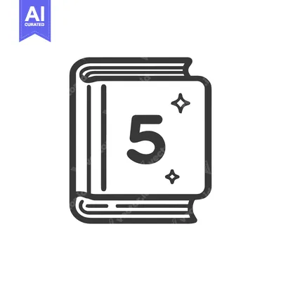 Aset desain premium: Book 5 Icon Line Art Icon  1381