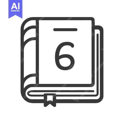 Aset desain premium: Simple, Flat Icon of a Book with Bookmark and Page Number 6