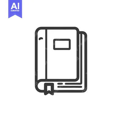 Aset desain premium: Minimalist Book Icon with Bookmark, Education and Knowledge Symbol