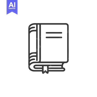 Aset desain premium: Minimalist Book Icon with Bookmark, Spine Detail, and Clean Design