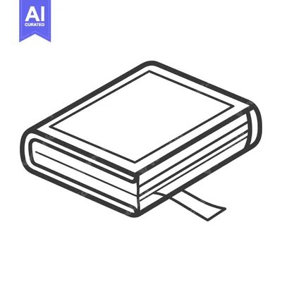 Aset premium populer: A sketch of a closed book with a simple bookmark