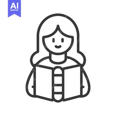 Aset premium populer: A happy woman is holding and reading a book open