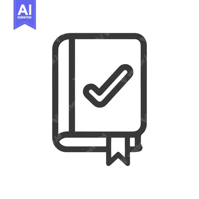 Premium design asset: Simple, Modern Book Icon with Checkmark