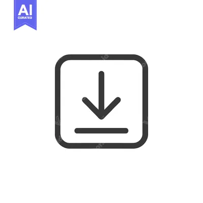 Aset desain premium: Download Icon: Simple, Modern Design with Arrow and Line in Square Fra