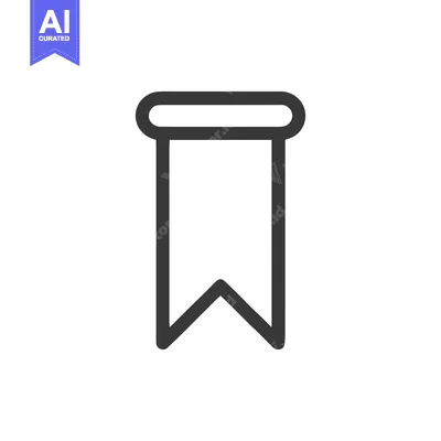 Premium design asset: Minimalist Bookmark Icon:  Clean Line Art Design, Simple Grey Bookmark
