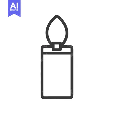 Aset desain premium: Minimalist Candle Icon: Simple, Elegant, and Modern Design