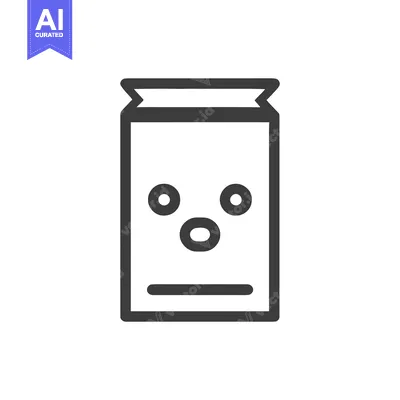 Aset premium populer: Simple Line Art of a Can with an Expressive Face