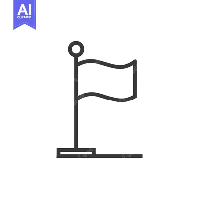 Aset desain premium: Minimalist Flag Icon: Simple, Clean Line Art on White Background