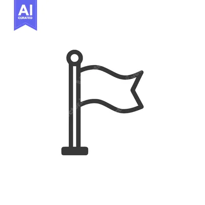 Premium design asset: Simple Flag Icon: Minimalist Design on White Background, Vector Illust