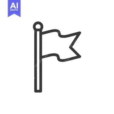 Aset desain premium: Simple Flag Icon with Pole and Pennant, Vector Illustration