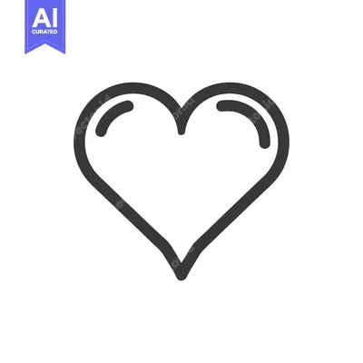 Aset premium populer: Minimalist Heart Outline Icon on White Background for Valentine's Day