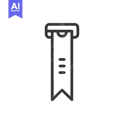 Aset desain premium: Minimalist Bookmark Icon: Simple Line Art Design, Elegant and Clean Bo