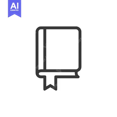 Popular premium asset: Minimalist Book Icon with Bookmark, Dark Gray Outline on White Backgro