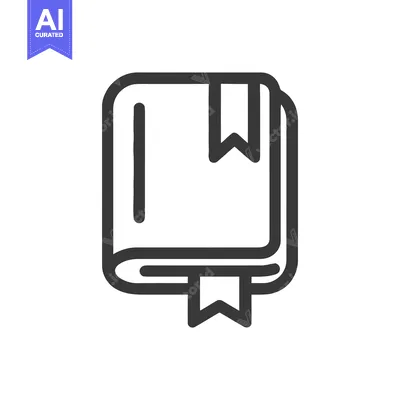 Premium design asset: Minimalist Book Icon with Bookmark, Rounded Corners, Clean Design