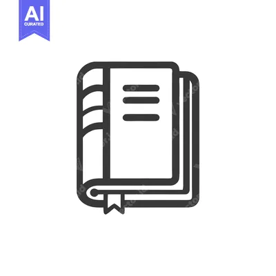 Aset premium populer: Stylized Book Icon with Bookmark and Three Horizontal Lines on Cover