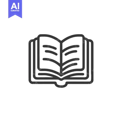 Aset desain premium: Open Book Icon: Minimalist Line Art Graphic Design Element