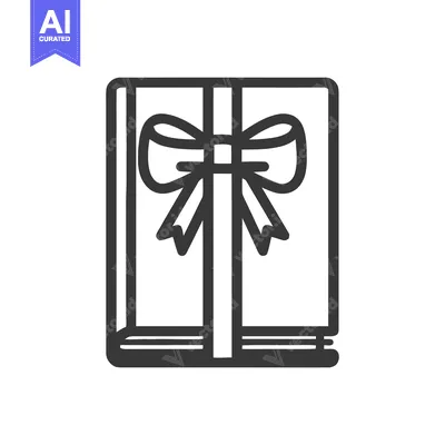 Aset premium populer: Book with Ribbon Icon: Elegant Gift of Knowledge Symbol