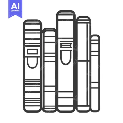 Aset premium populer: Several books stacked closely together in a simple line arrangement