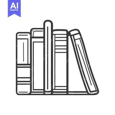 Popular premium asset: Several books leaning against each other in a monochrome line drawing
