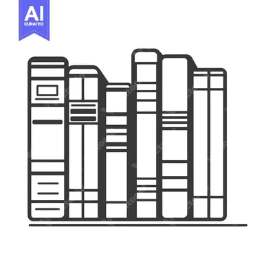 Aset desain premium: A collection of books standing together in a simple line