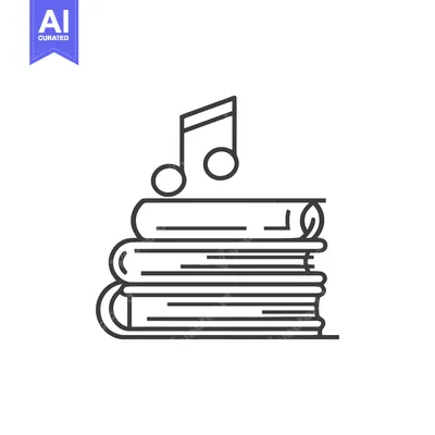 Aset premium populer: Stack of Books with Music Note Icon, Education and Arts Concept