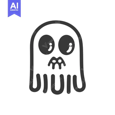 Premium design asset: A Simple Cartoon Drawing Depicting a Friendly Looking Ghost