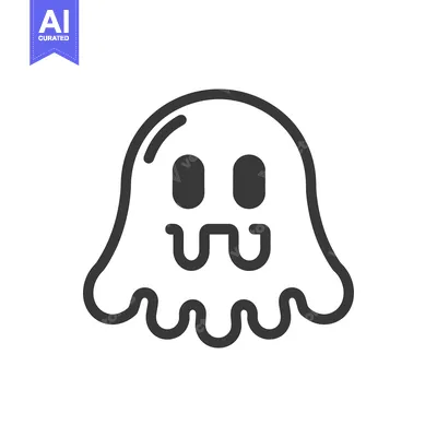 Popular premium asset: A simple cartoon drawing of a friendly ghost character