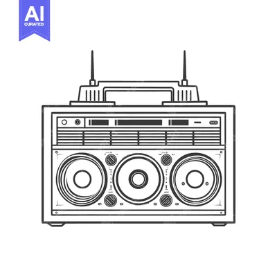 Popular premium asset: An illustrated image representing a classic retro portable audio boomb