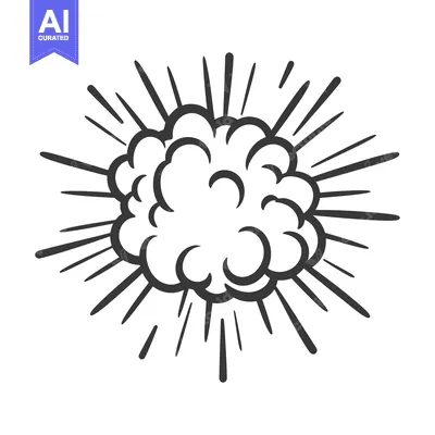 Popular premium asset: A black and white depiction of an exploding cloud burst
