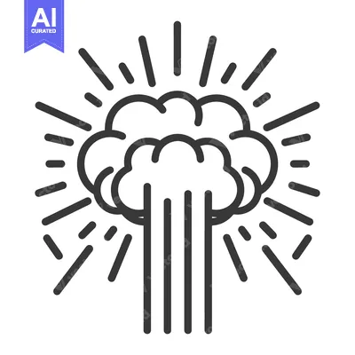 Aset premium populer: Illustration depicting an explosion with radiant bursts and rising smo