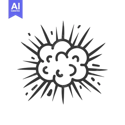 Premium design asset: An illustrated explosion with radiating lines and scattered particles