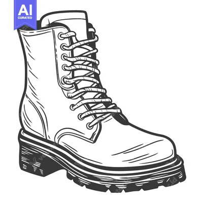 Popular premium asset: A detailed graphic illustration depicts a single combat boot