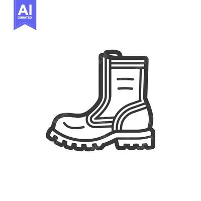 Popular premium asset: A graphic illustration depicting a protective and sturdy work boot