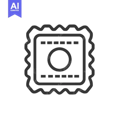 Popular premium asset: Decorative Square Icon with Circle and Dashed Lines, Bold Outline