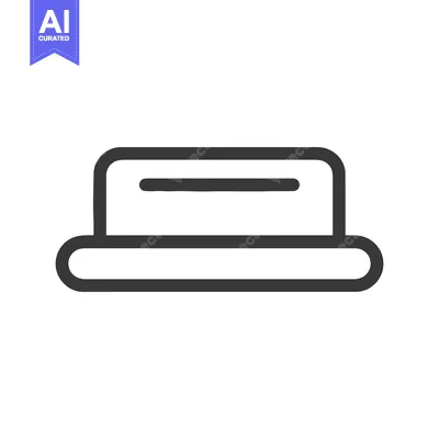 Premium design asset: Minimalist Pork Pie Hat Icon: Clean Line Art Design