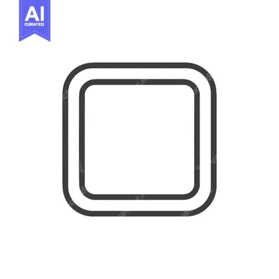 Premium design asset: Simple, Geometric Square Outline Icon with Double Border