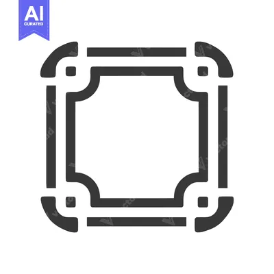 Aset premium populer: Decorative Square Frame with Rounded Corners and Interlocking Design E