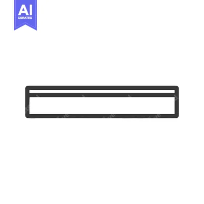 Aset desain premium: Minimalist Rectangular Outline with Horizontal Line, Simple Graphic De