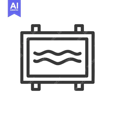 Aset premium populer: Minimalist Swimming Pool Icon with Wavy Water Design in Dark Gray Outl